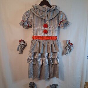 Pennywise Creepy Clown Costume Child Large